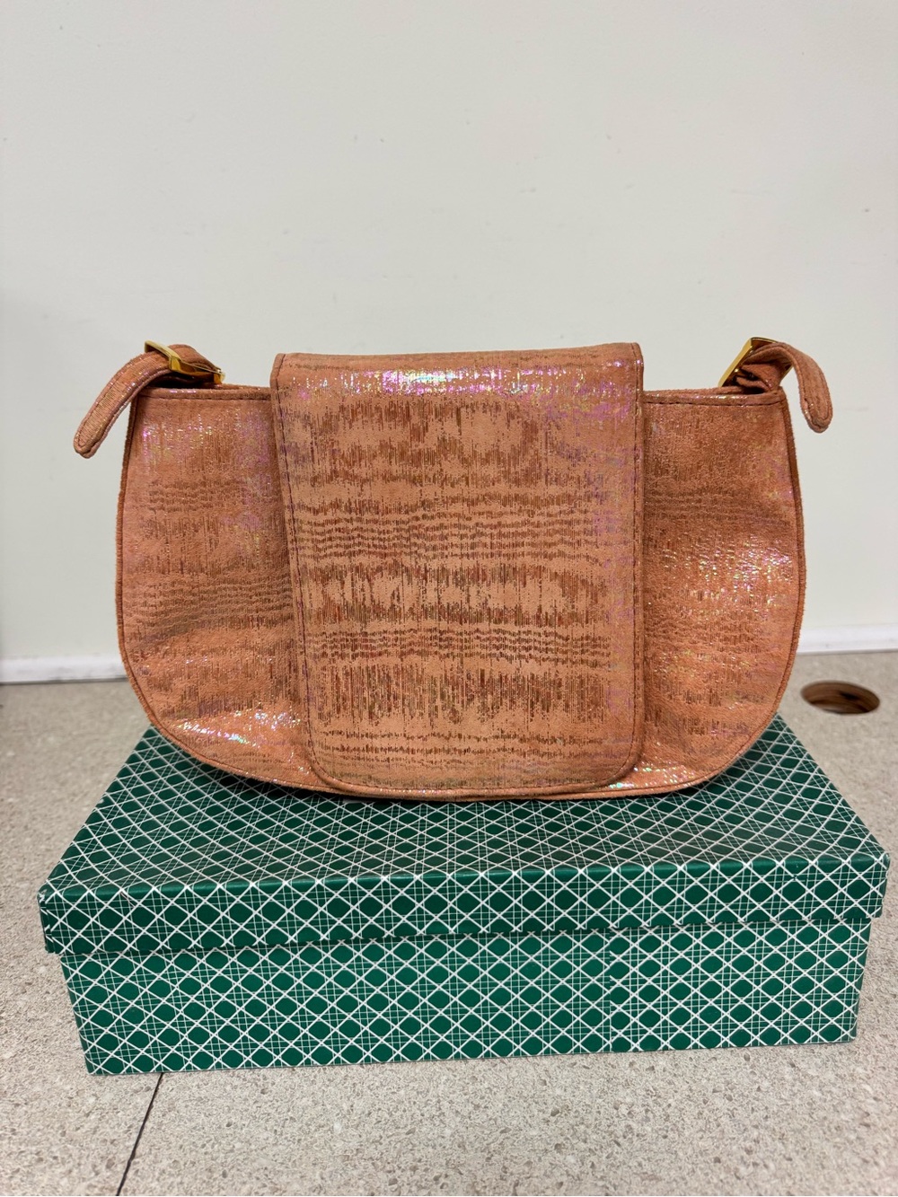 J.Renee Iridescent Rose Gold Shoulder Bag
